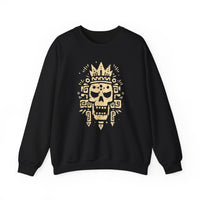 Ah Puch Skull Crown Mayan Glyph Style Unisex Sweatshirt