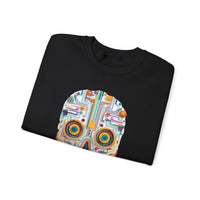 Neon Circuit Aztec Skull Cartoon Style Unisex Sweatshirt