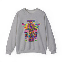 Psychedelic Mesoamerican Totem Mask Unisex Sweatshirt