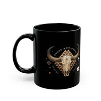 Western Longhorn Cosmic Totem Illustration Black Mug
