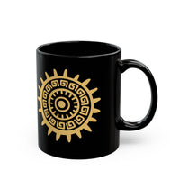 Aztec Mayan Totem Sun Symbol Black Mug