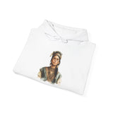 Inca Warrior Woman Watercolor Portrait and Tribal Jewelry Unisex Hoodie