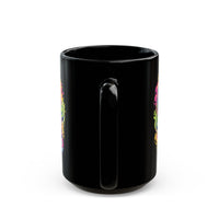 Graffiti Mayan Skull Cartoon Style Black Mug