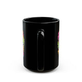 Graffiti Mayan Skull Cartoon Style Black Mug