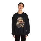 Chibi Mayan Jaguar Warrior with Tribal Shield Unisex Sweatshirt