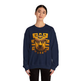 Ancient Andean Warrior Mask Golden Glyph Style Unisex Sweatshirt