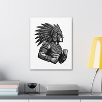 Aztec Warrior Mesoamerican Art Canvas