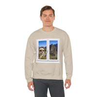 Funny Llama at the Window with Machu Picchu View Unisex Sweatshirt