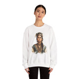 Inca Warrior Woman Watercolor Portrait and Tribal Jewelry Unisex Sweatshirt