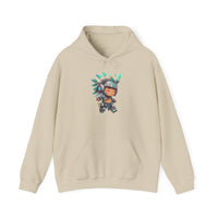 Cyber Aztec Chibi Warrior Neon Style Unisex Hoodie