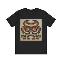 Twin Tribal Harmony Glyph Symmetrical Design Unisex T-Shirt