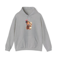 Playful Inca Girl and Llama Cartoon Unisex Hoodie