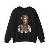 Inca Warrior Woman Watercolor Portrait and Tribal Jewelry Unisex Sweatshirt