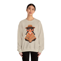 Cartoon Girl in Traditional Poncho Peru Unisex Sweatshirt