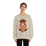 Cartoon Girl in Traditional Poncho Peru Unisex Sweatshirt