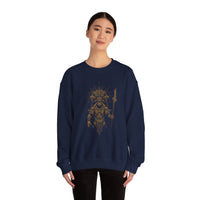 Warrior Shaman Tribal Glyph Gold Line Unisex Sweatshirt