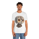 Glow-Eyed Aztec Skull Chibi Unisex T-Shirt