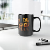 Aztec Jaguar Warrior Glyph Symbol Black Mug