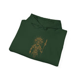 Warrior Shaman Tribal Glyph Gold Line Unisex Hoodie