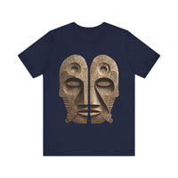 Wooden Andean Duality Totem Faces Tribal Symbol Unisex T-Shirt