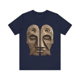 Wooden Andean Duality Totem Faces Tribal Symbol Unisex T-Shirt