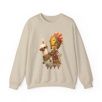 Cute Chibi Inca Warrior and Llama Cartoon Unisex Sweatshirt