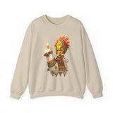 Cute Chibi Inca Warrior and Llama Cartoon Unisex Sweatshirt