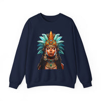 Aztec Royal Warrior Queen Portrait Illustration Unisex Sweatshirt