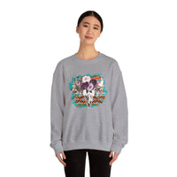 Aztec Floral Cow Skull on Turquoise Pattern Unisex Sweatshirt