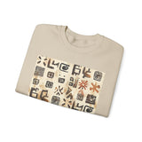 Mayan Petroglyph Stamped Texture Unisex Sweatshirt