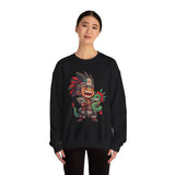 Chibi Aztec Warrior with Baby Quetzalcoatl Serpent Unisex Sweatshirt