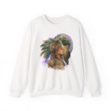 Aztec Quetzalcoatl Priestess Under Moon Unisex Sweatshirt