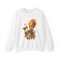 Cute Chibi Inca Warrior and Llama Cartoon Unisex Sweatshirt
