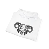 Aztec Western Bull Skull Longhorn Illustration Unisex Hoodie