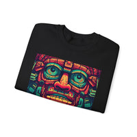 Neon Aztec Mask God Illustration Unisex Sweatshirt