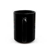 Funny Aztec Skull with Neon Circuits Black Mug