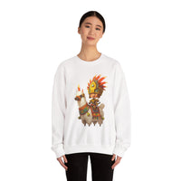 Cute Chibi Inca Warrior and Llama Cartoon Unisex Sweatshirt