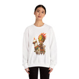 Cute Chibi Inca Warrior and Llama Cartoon Unisex Sweatshirt