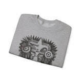 Mirrored Aztec Warriors in Glyph Style Unisex Sweatshirt