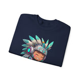 Cyber Aztec Chibi Warrior Neon Style Unisex Sweatshirt