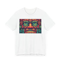 Neon Aztec Mask God Illustration Unisex T-Shirt