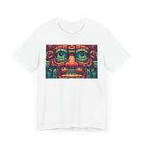 Neon Aztec Mask God Illustration Unisex T-Shirt