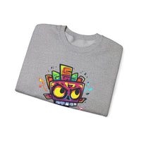 Cyber Aztec Skull Cartoon Style Unisex Sweatshirt