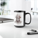 Maya Warrior Ink Portrait Black Mug