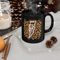 Wild Aztec Thunderbolt Illustration Black Mug