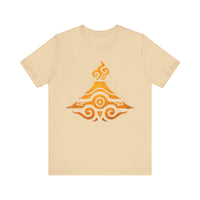 Tribal Volcano Spiral Smoke Glyph Style Unisex T-Shirt