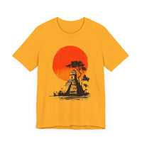 Tikal Sunset Temple Minimalist Art Unisex T-Shirt