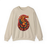 Quetzalcoatl Feathered Sun Serpent Glyph Style Unisex Sweatshirt