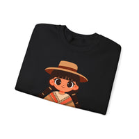 Cartoon Girl in Traditional Poncho Peru Unisex Sweatshirt