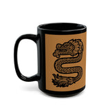 Dragon Aztec Illustration Black Mug